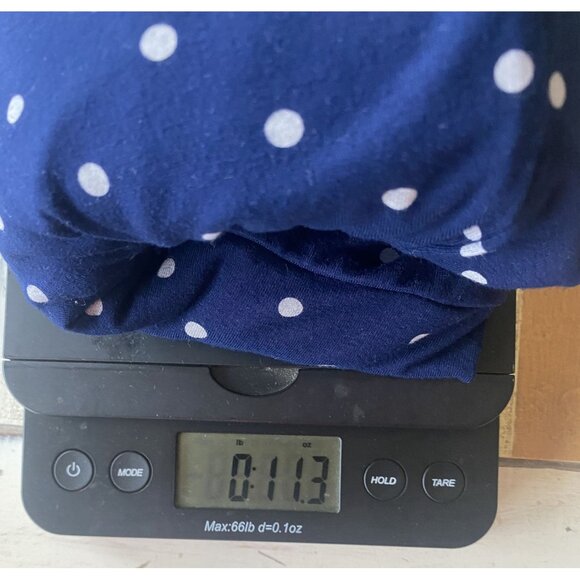 TALBOTS Navy Blue White Polka Dots Short Sleeve Bottom Hem Tie Top XL - Picture 9 of 9